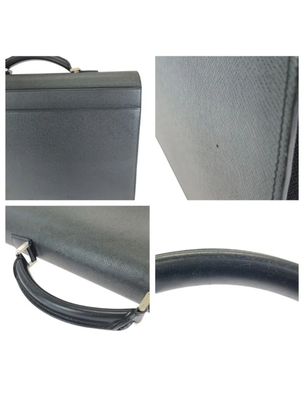 Louis Vuitton Taiga Robusto 1 Black Silver Leather Business Briefcase